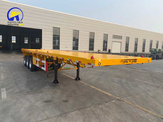 Flachbettanhänger 12500*2500*1650mm und zweitgebrauchter 3-Achsen-Boxlader-Containeranhänger