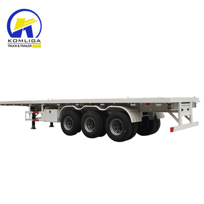 2023 3 Achsen 40FT 40 Tonnen Lkw Flachbett Semi-Anhänger mit 16mm Kanal Stahl Seitenbalken
