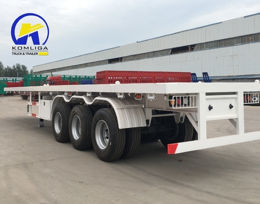 40 t 3 Achsen 40 ft Container Flatbed Semi Trailer mit zwei Geschwindigkeitsstützbein