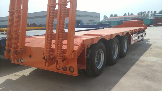 40-100 Tonnen Nutzlast Flatbed Lowbed Semi-Trailer mit Rampe Schwerlastrampe und gebraucht