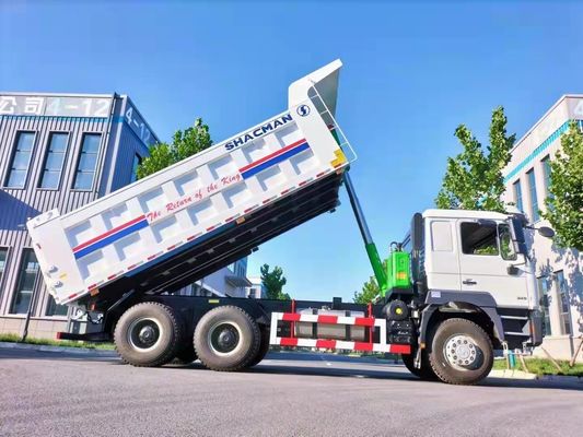 6X4 Schwerlastwagen Shacman Tipper Truck Dump Truck mit 9 Tonnen Lastkapazität Vorderachse