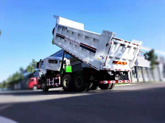6X4 Schwerlastwagen Shacman Tipper Truck Dump Truck mit 9 Tonnen Lastkapazität Vorderachse