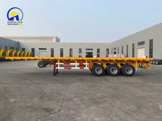 3 Achsen 4 Achsen 40tons 60tons 40FT 48FT Flatbed Trailer für den Transport von Schwerlastfahrzeugen