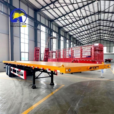 7000-8000 mm Radstütze Schwerlastfahrzeug 13 t Fuwa 30-100 t Flatter Semi-Trailer für Nutzen