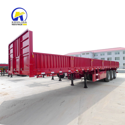 40T 60T Flachbett-Frachtanhänger Seitenabzug mit Radstütze 7000-8000 mm