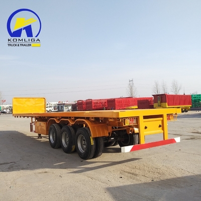 Selbstdumpfender Flachbett-Halbanhänger mit Containerverschlüssen 3 Achsen Gebraucht 20FT 40FT 60tons LKW
