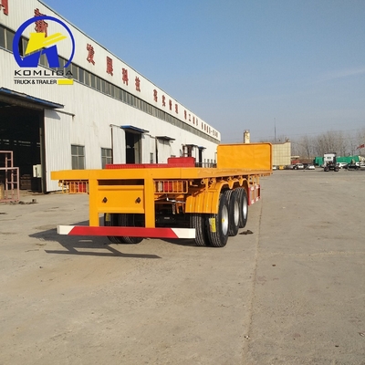 Selbstdumpfender Flachbett-Halbanhänger mit Containerverschlüssen 3 Achsen Gebraucht 20FT 40FT 60tons LKW