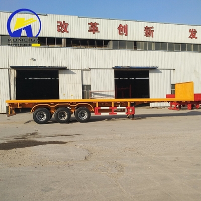 Selbstdumpfender Flachbett-Halbanhänger mit Containerverschlüssen 3 Achsen Gebraucht 20FT 40FT 60tons LKW