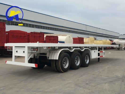 2023 3 Achsen 40FT 40 Tonnen Lkw Flachbett Semi-Anhänger mit 16mm Kanal Stahl Seitenbalken