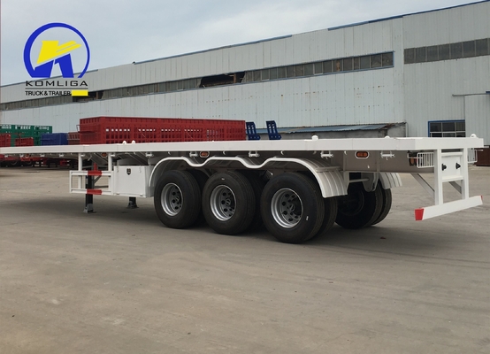 2023 3 Achsen 40FT 40 Tonnen Lkw Flachbett Semi-Anhänger mit 16mm Kanal Stahl Seitenbalken