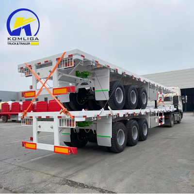 40 t 3 Achsen 40 ft Container Flatbed Semi Trailer mit zwei Geschwindigkeitsstützbein