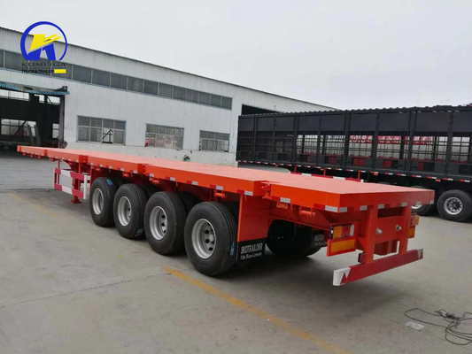 4 Achsen 45ft Flachbett-Semi-Anhänger mit 12 Einheiten Reifen und Q345b Stahl Hauptbalken