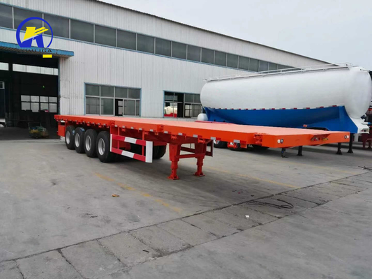 4 Achsen 45ft Flachbett-Semi-Anhänger mit 12 Einheiten Reifen und Q345b Stahl Hauptbalken
