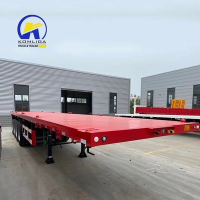 4 Achsen 45ft Flachbett-Semi-Anhänger mit 12 Einheiten Reifen und Q345b Stahl Hauptbalken
