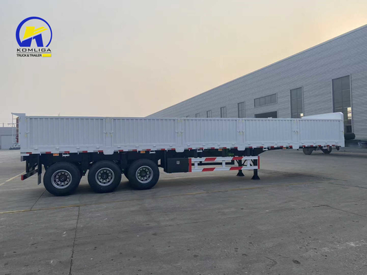 3alxes Gebrauchtes Fence Cargo Flatbed Semi-Trailer für Selbstdumping Ladefähigkeit 30-100 t