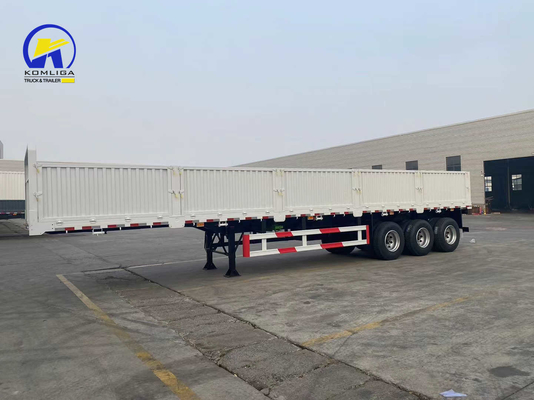 3alxes Gebrauchtes Fence Cargo Flatbed Semi-Trailer für Selbstdumping Ladefähigkeit 30-100 t
