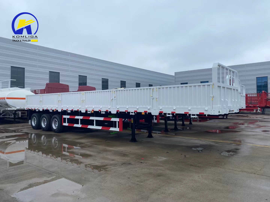 3alxes Gebrauchtes Fence Cargo Flatbed Semi-Trailer für Selbstdumping Ladefähigkeit 30-100 t
