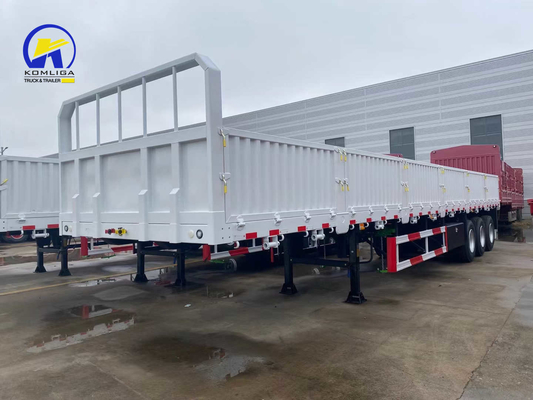 3alxes Gebrauchtes Fence Cargo Flatbed Semi-Trailer für Selbstdumping Ladefähigkeit 30-100 t