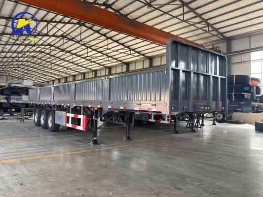20ft 40ft Container-Transport-Semi-Trailer mit Seitenwand und Reifen 315/80r22.5.12r22.5