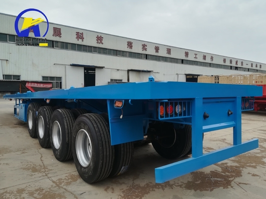 4 Achsen 12 Einheiten 40FT 45FT 20ft Drop Flatbed Container Halbanhänger für Wertgut