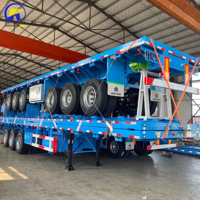 In gutem Zustand 3 Achsen 40FT 48FT Flatbed Trailer mit und Jost zwei Geschwindigkeits-Support-Bein