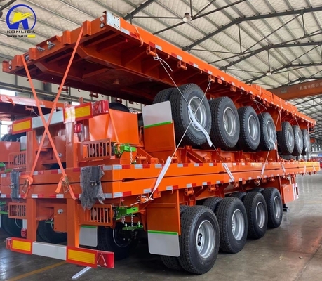 50 T Lastkapazität Stahlcontainer Flachbett-Sepiauflieger für den Transport von Schwerlast