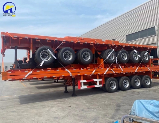 3 Achsen Schwerlast-Flachanhänger Semi-Anhänger Container Anhänger Aufforderung ABS Optional
