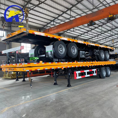 20ft 40ft Schwerlastplattform Flatbed Container Halbanhänger mit 4 Achsen nach Tadschikistan