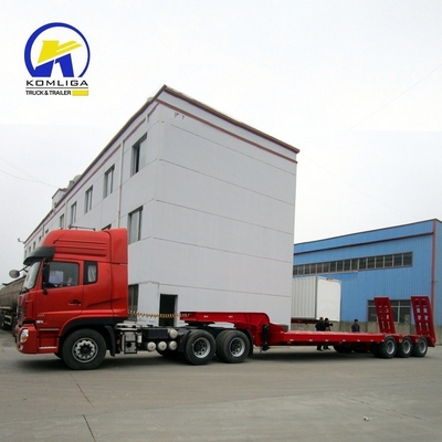 Lowboy Lowbed 2 Linien 4 Achsen Lowbed Trailer mit zwei Stücken 4 Kgs Feuerlöscher