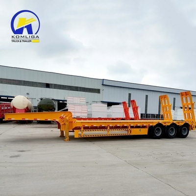 Lowboy Lowbed 2 Linien 4 Achsen Lowbed Trailer mit zwei Stücken 4 Kgs Feuerlöscher