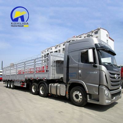 Einstück 1m * 0,5m * 0,5m Werkzeugkasten 3 Achs Zaun Ladung Semi-Anhänger für Afrika