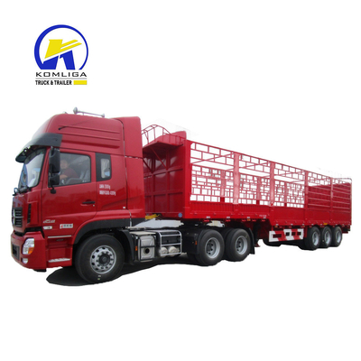 Flachbett Fahrrad Frachtanhänger Stake Semi-Lkw Anhänger mit Felge 9,00*22,5 2 Achsen