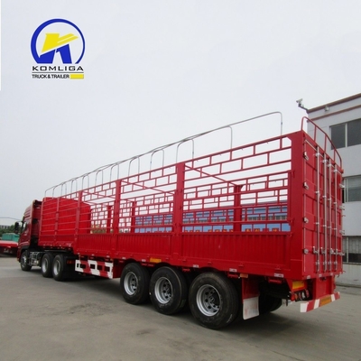 Flachbett Fahrrad Frachtanhänger Stake Semi-Lkw Anhänger mit Felge 9,00*22,5 2 Achsen