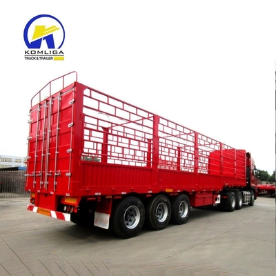 Flachbett Fahrrad Frachtanhänger Stake Semi-Lkw Anhänger mit Felge 9,00*22,5 2 Achsen