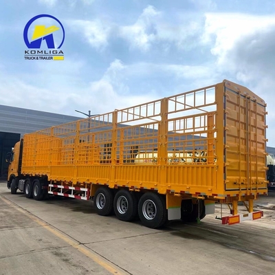 Flachbett Fahrrad Frachtanhänger Stake Semi-Lkw Anhänger mit Felge 9,00*22,5 2 Achsen