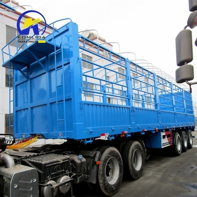 7000-8000 mm Radstütze Halbfall-Blockzaun Van Box Ladungsanhänger mit mechanischer Aufhängung