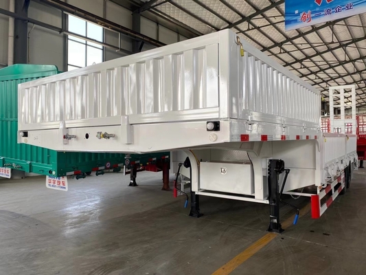 Low-Bed Trailer mit Seitenwand-Ramp Lowboy Semi-Trailer LED Licht Feuerlöscher
