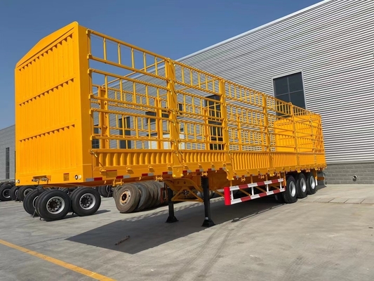 3 Achs-Pfahlzaun Semi-Anhänger mit 7000-8000mm Radstütze und 40-60 Tonnen Kapazität