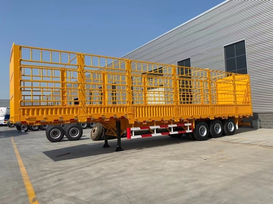 3 Achs-Pfahlzaun Semi-Anhänger mit 7000-8000mm Radstütze und 40-60 Tonnen Kapazität