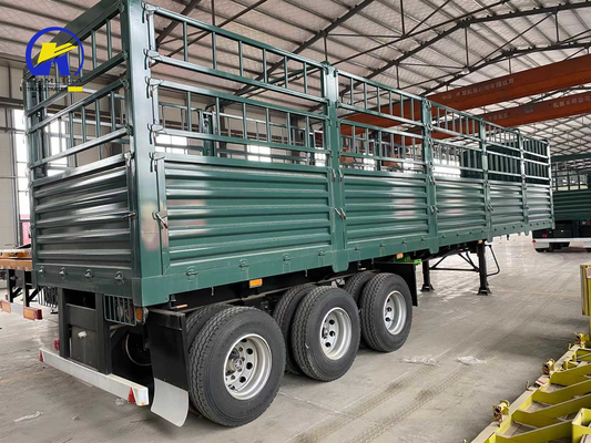 GCC-Zertifizierung Flatbed Semi-Trailer für den Transport Fuwa 3 Achsen 30-100t Zaun
