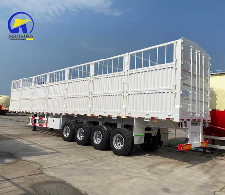 Flatbed Heavy Duty 3 Achsen Zaun Ladung Semi-Anhänger mit einem Stück 1m * 0.5m * 0.5m Werkzeugbox