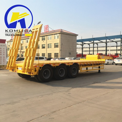 Mechanische Aufhängung 40FT 3 Achsen Flachbett/niedrigbett Semi-Anhänger für Container/Maschine