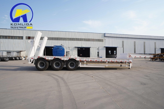Flatbed Lowboy Semi-Trailer mit schweren 3 Achsen und mechanischem Aufhängungssystem