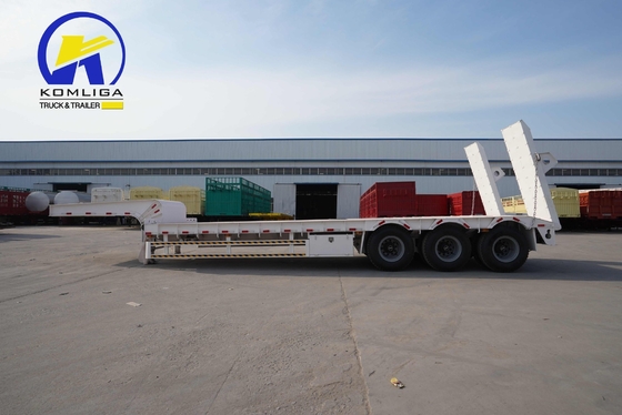 Flatbed Lowboy Semi-Trailer mit schweren 3 Achsen und mechanischem Aufhängungssystem