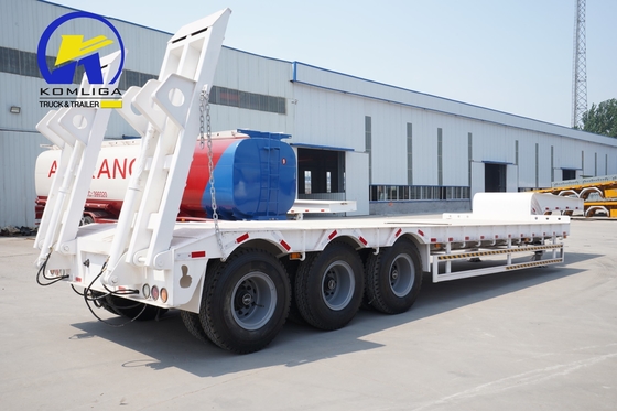 Flatbed Lowboy Semi-Trailer mit schweren 3 Achsen und mechanischem Aufhängungssystem