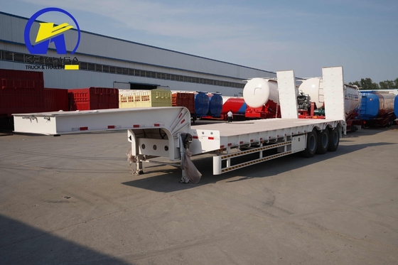 Flatbed Lowboy Semi-Trailer mit schweren 3 Achsen und mechanischem Aufhängungssystem