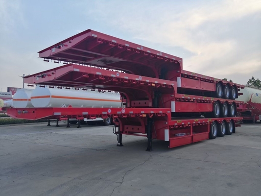 80 Tonnen Lastkapazität Dreiachs-Low-Bed Semi-Trailer mit Rampen Schwerlastfahrzeug