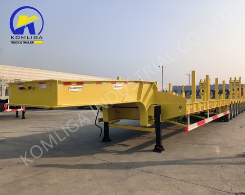 60 80 100 Tonnen Lowboy Semi-Trailer mit 7000-8000 mm Radstütze und 15/80/22,5 Reifen