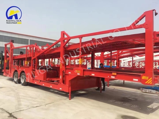 Schwerlastfahrzeug der Klasse 3 Achs-Fahrzeugträger-Transporter Semi-Lkw-Anhänger mit hydraulischem Aufzug