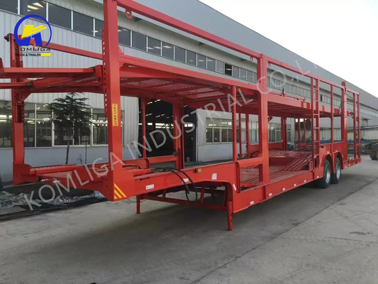 Schwerlastfahrzeug der Klasse 3 Achs-Fahrzeugträger-Transporter Semi-Lkw-Anhänger mit hydraulischem Aufzug